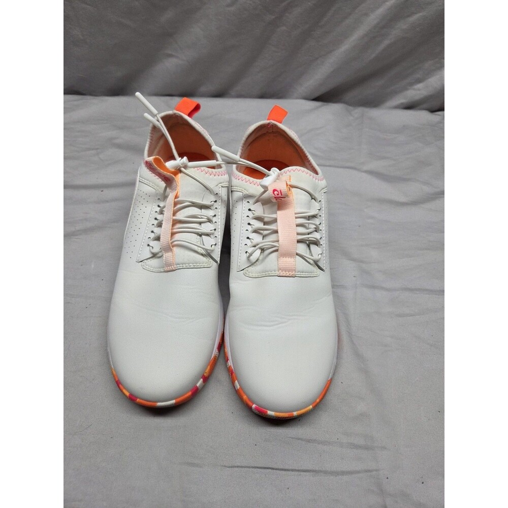 Clove Shoes/Sneakers, White w/ Orange & Pink Accents, W11.5/M10 'Sunset Pop'
